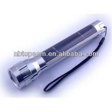 Aluminium Alloy Portable Rechargeable Solar LED Flashlight for Promotional Gift